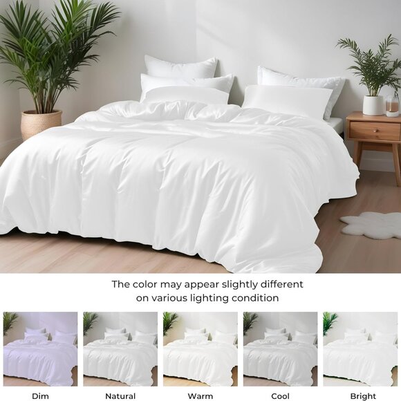 Duvet Cover Set Queen Size - Viscose Derived from Bamboo Soft - Picture 6 of 9